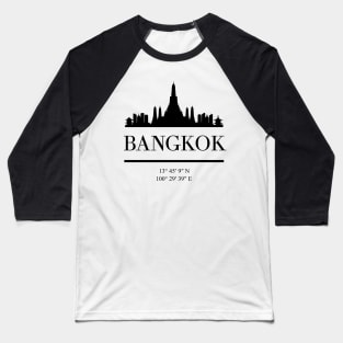 BANGKOK THAILAND BLACK SILHOUETTE SKYLINE ART Baseball T-Shirt